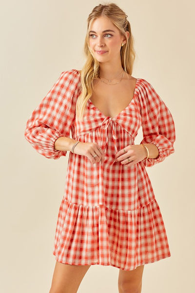 CLAIM TO LOVE PLAID DRESS