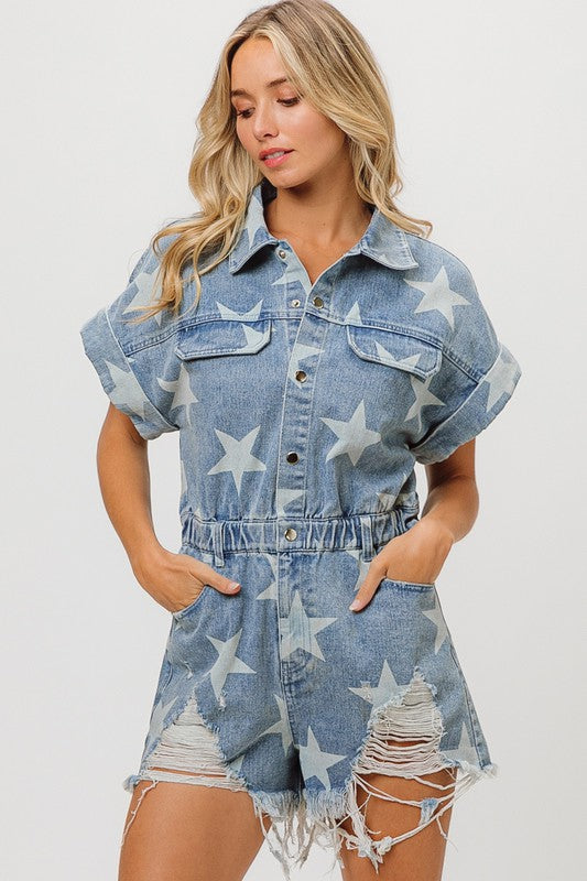STAR DENIM ROMPER