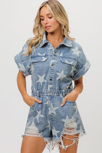 STAR DENIM ROMPER