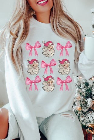 GIRLY SANTA BOW SWEATSHIRT