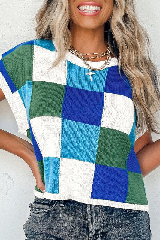 COLOR BLOCK FUN SWEATER TOP