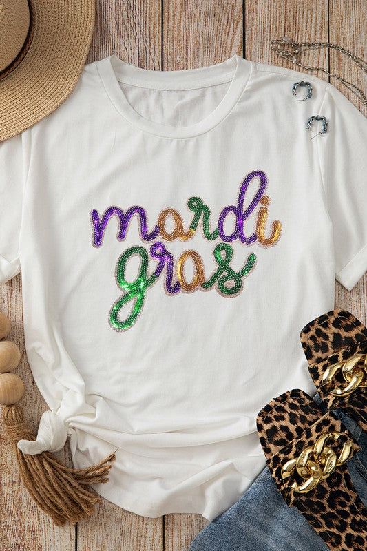 MARDI GRAS SEQUIN T SHIRT