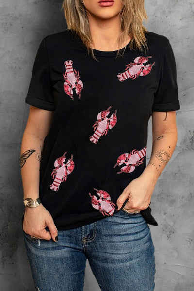SEQUIN CRAWFISH TEE