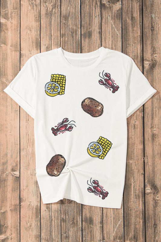 SEQUIN CRAWFISH BOIL TOP