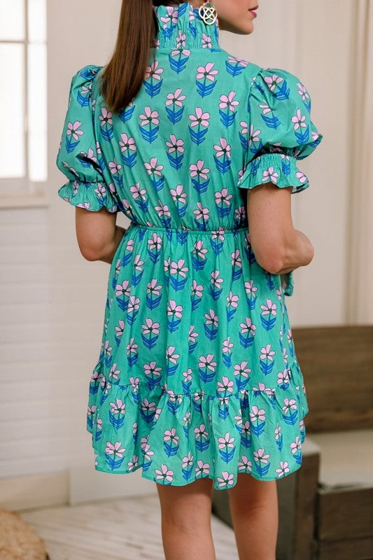 FLORAL FRILLY DRESS