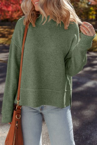 WAFFLE KNIT SWEATER