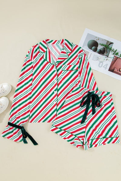 CHRISTMAS STRIPED PAJAMA SET