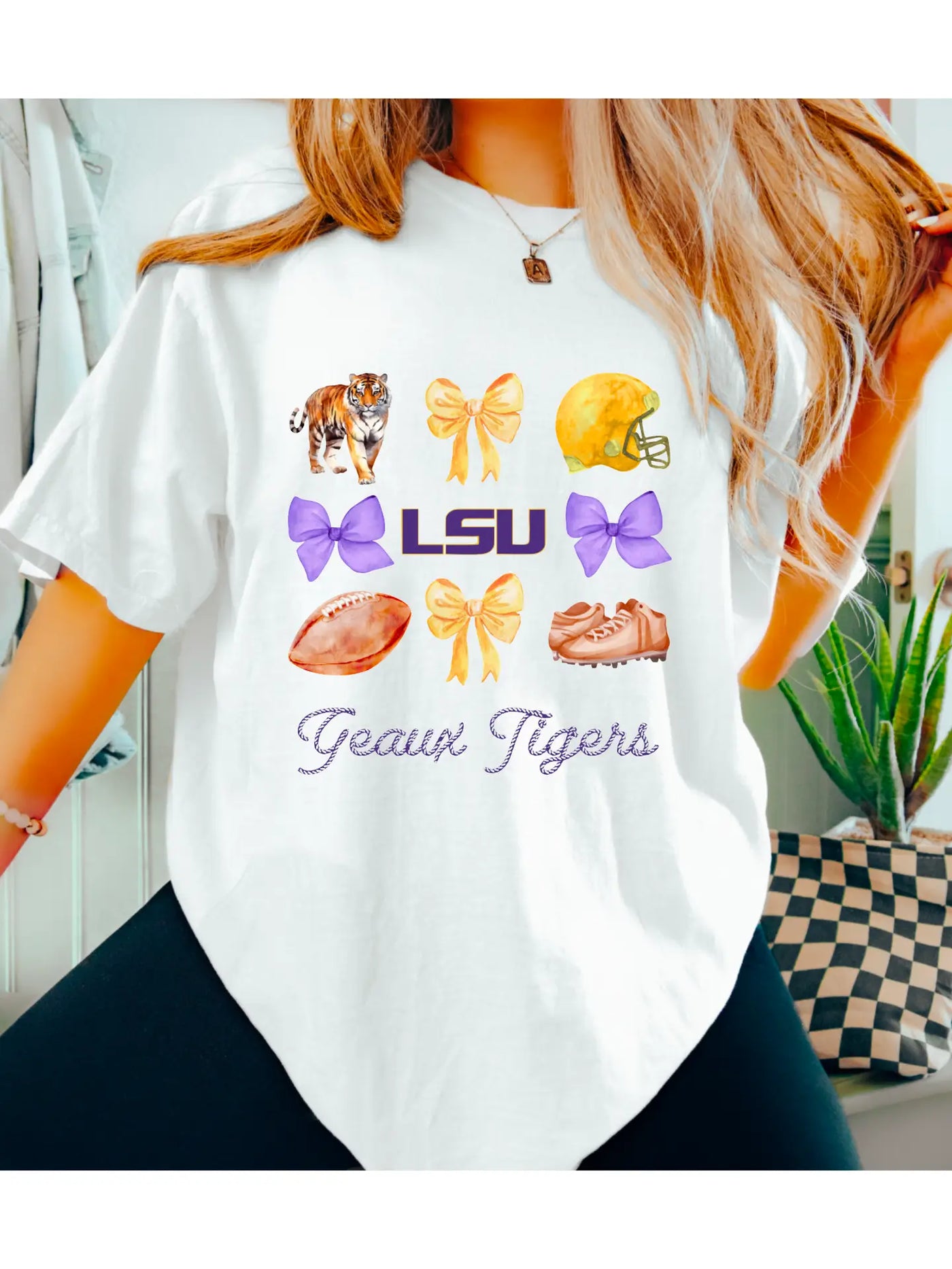 Lsu Geaux Tigers Coquette Graphic Tee Football