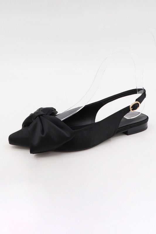 BIG BOW SLINGBACK FLATS