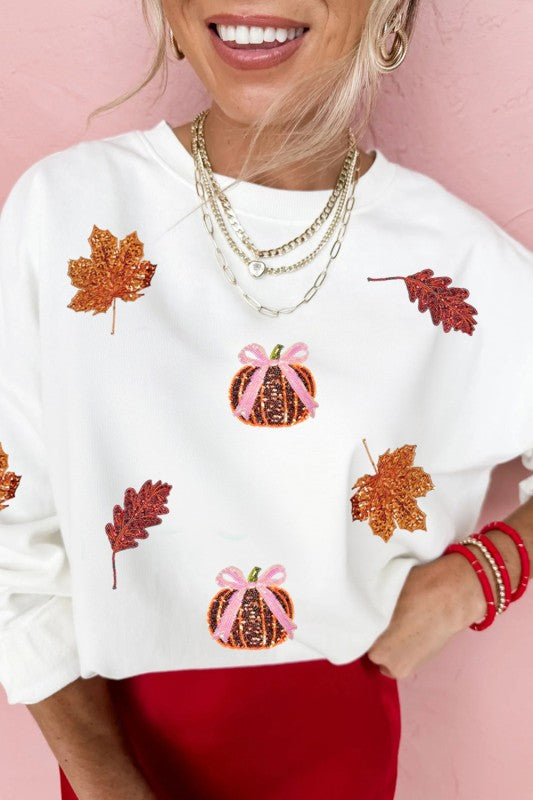 BOW PUMKIN SWEATSHIRT