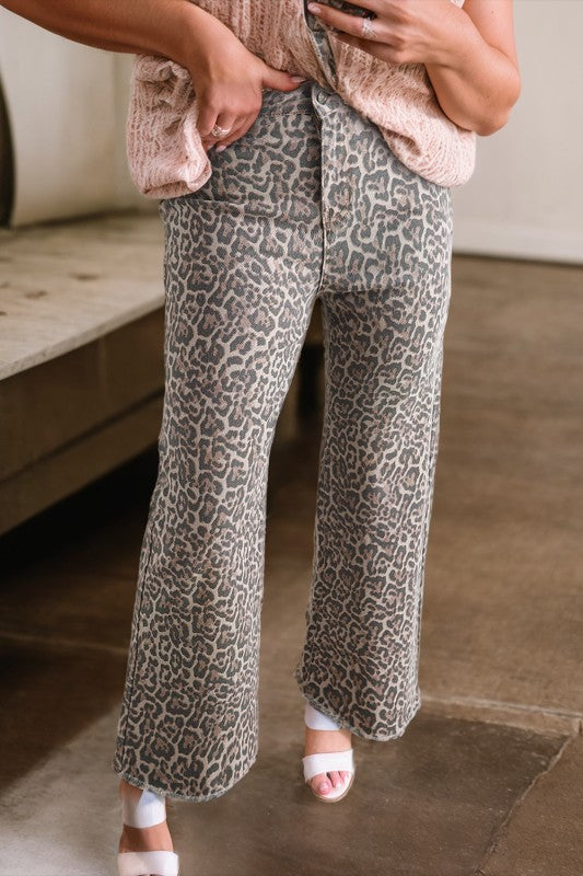 LEOPARD HIGH WAIST JEANS