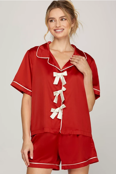 BOW PAJAMA SET