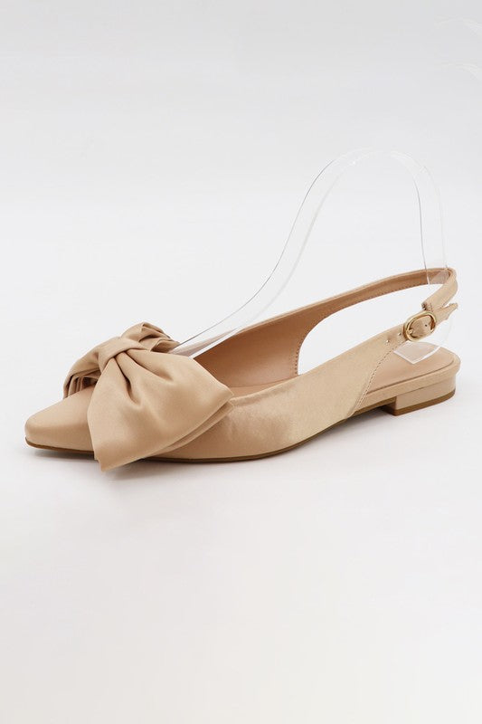 BIG BOW SLINGBACK FLATS