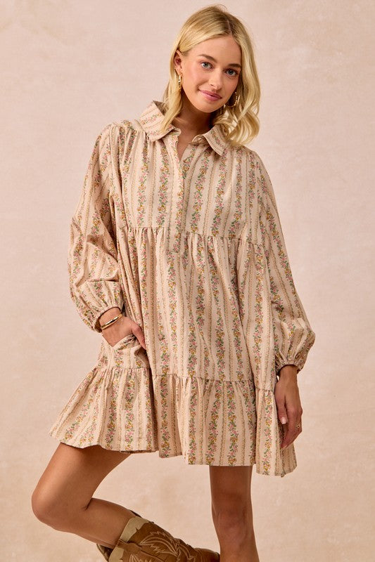 FLORAL TIERED DRESS