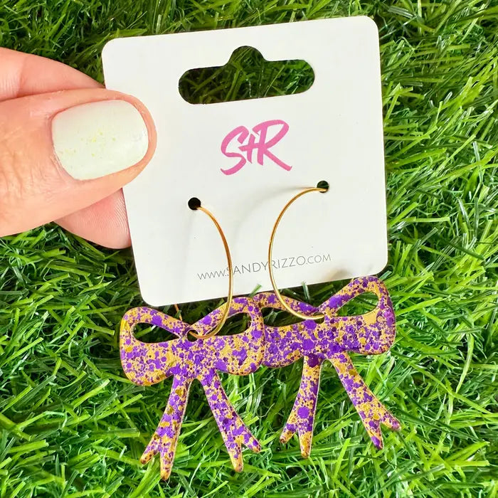 PURPLE AND GOLD BOWS