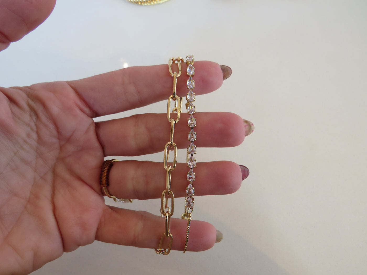 GOLD BRACELET CHAIN SET