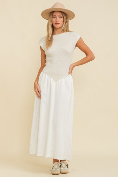 PLEATED MAXI DRESS