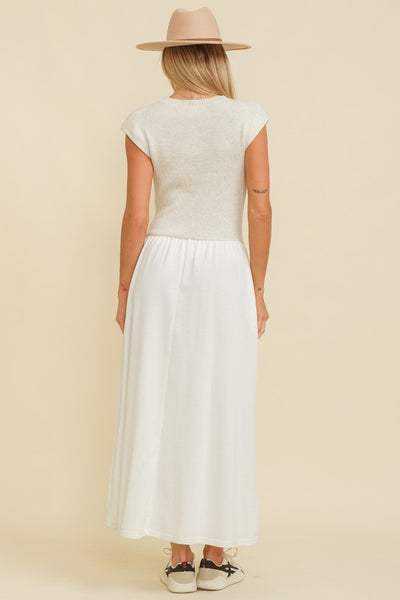 PLEATED MAXI DRESS