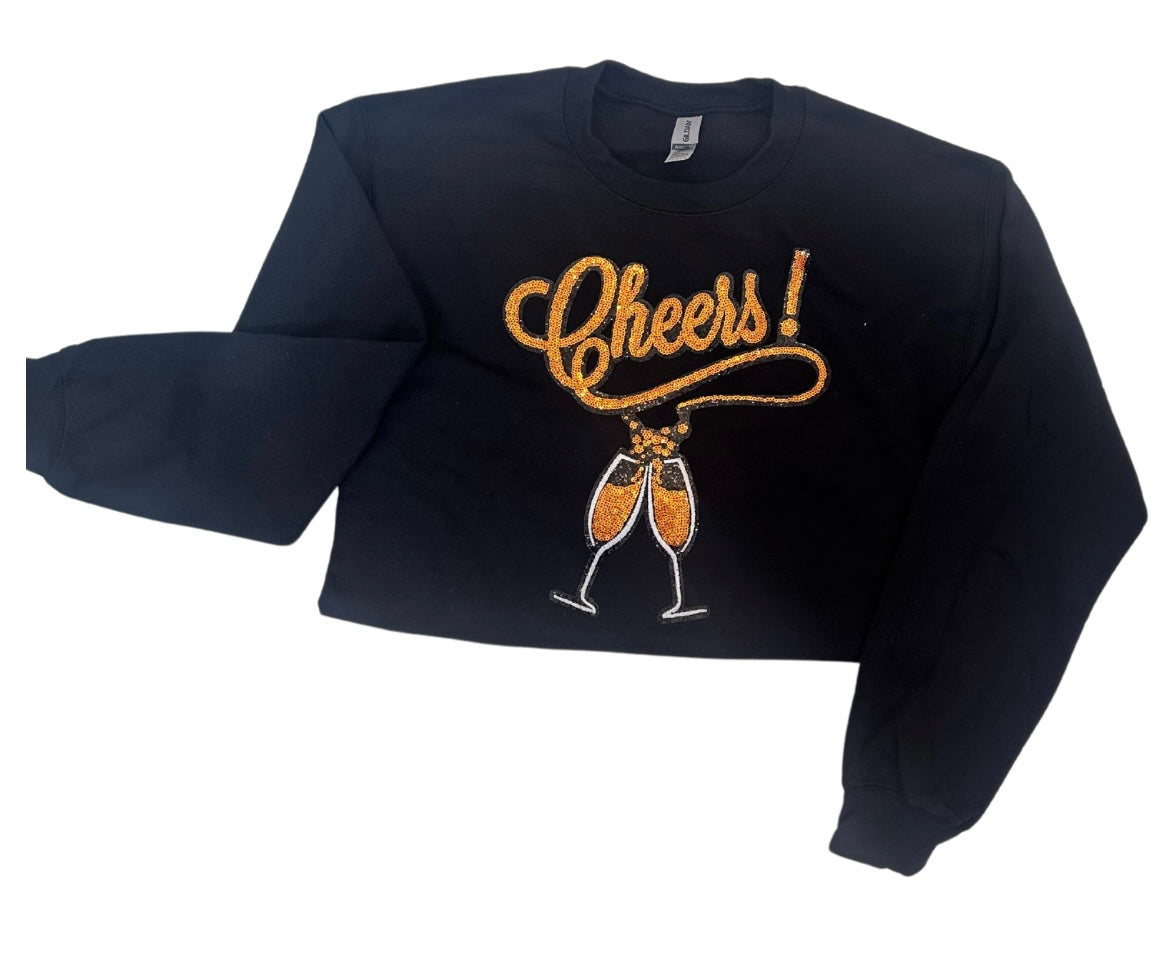 CHEERS SEQUIN PATCH SWEATSHIRT