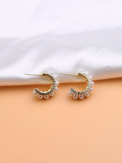 SMALL PEARL HOOPS