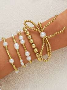 GOLD BOW BRACELET SET