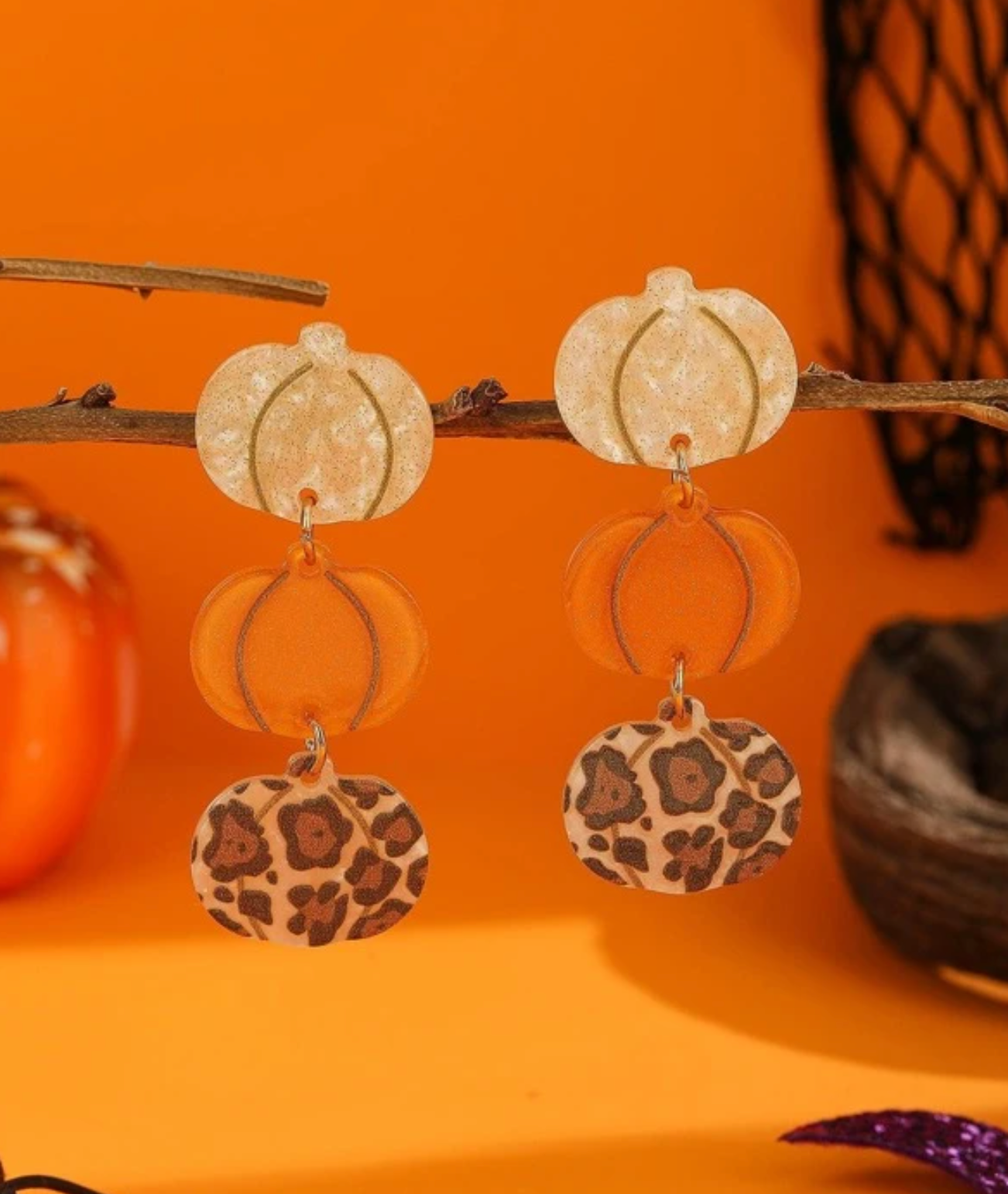 FALL PUMPKIN DROP EARRINGS