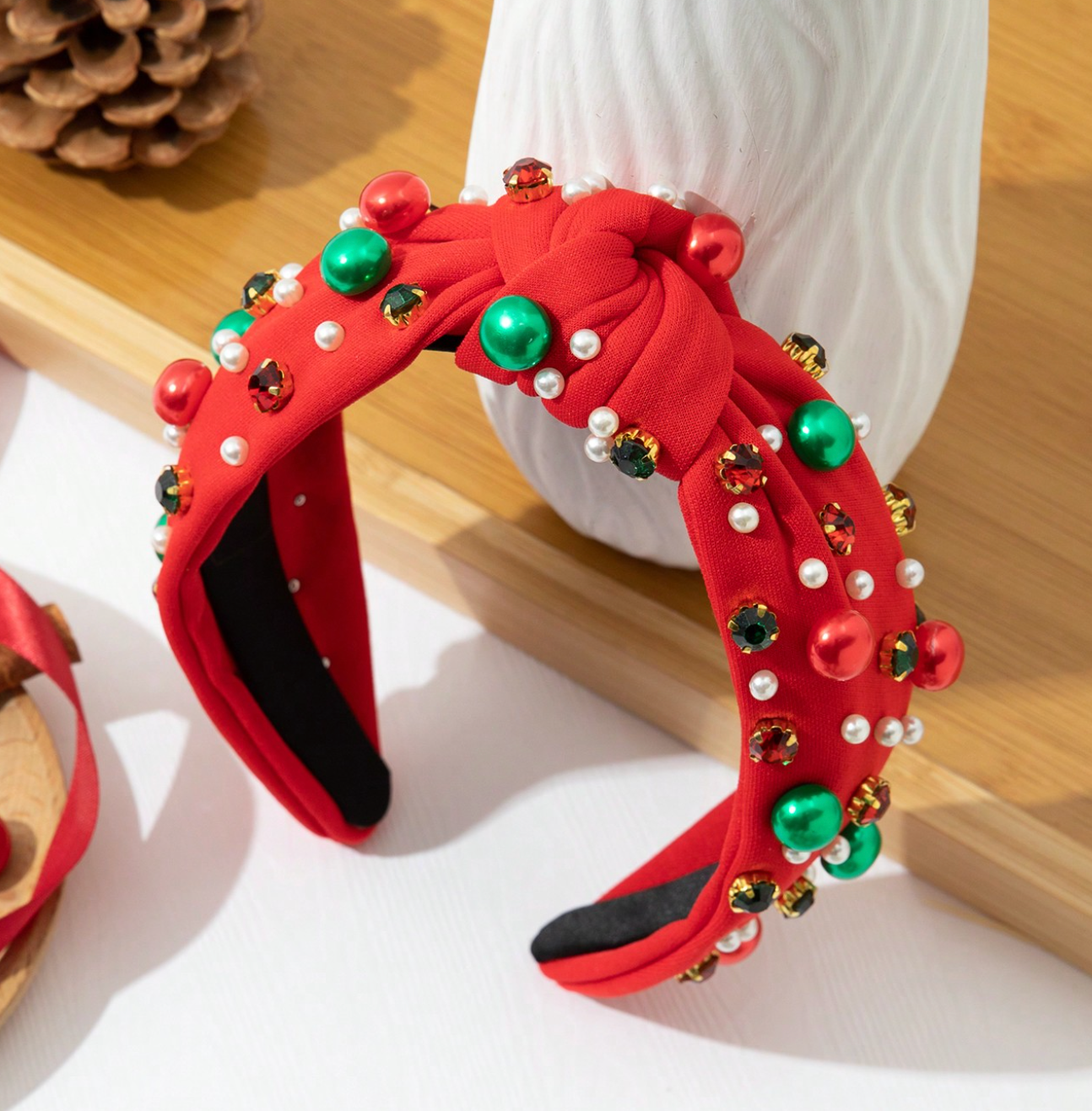 RHINESTONE & PEARL HOLIDAY HEADBAND