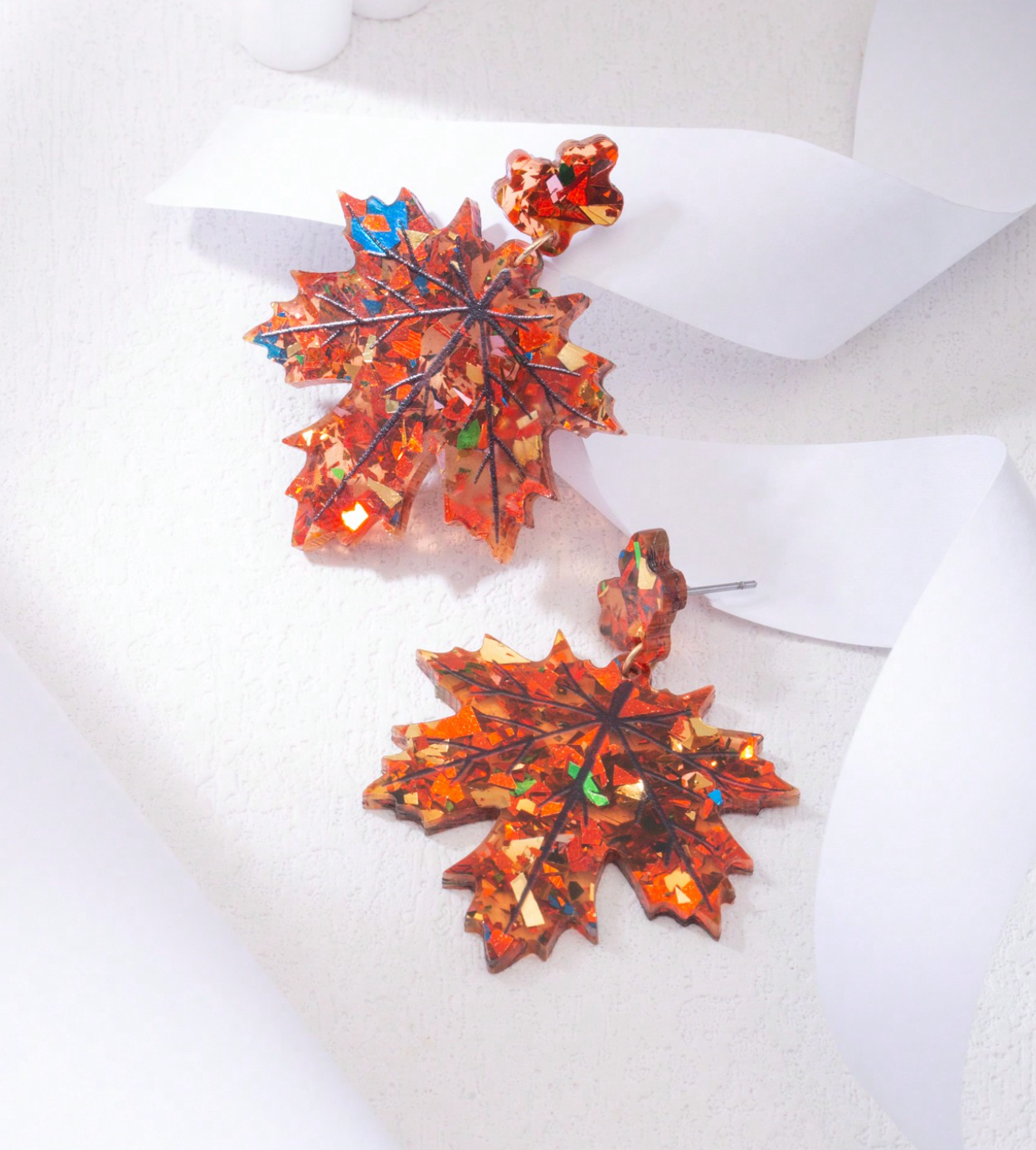 FALL LEAVES ACRYLIC EARRINGS