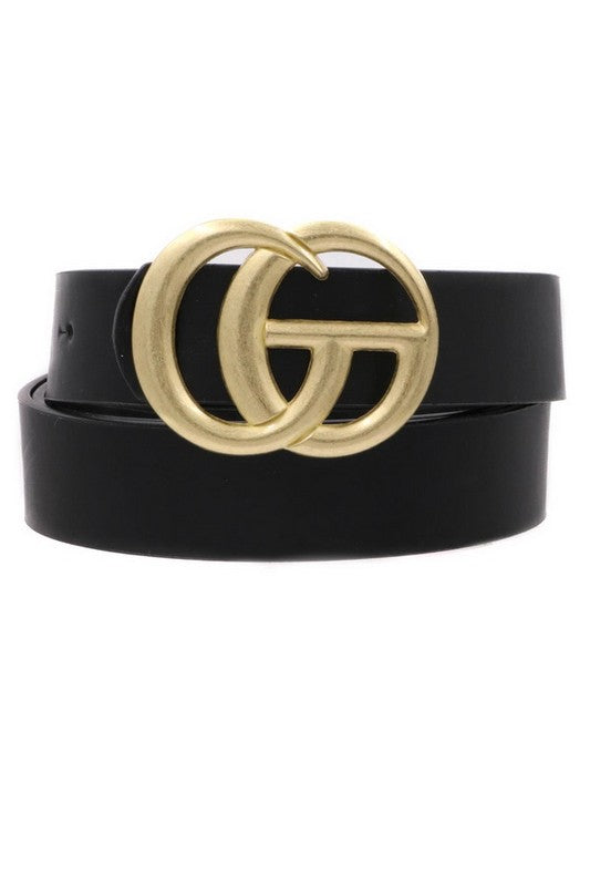 SIMPLY CHIC THIN MATTE BUCKLE BELT