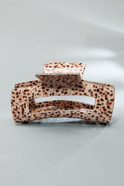 JUMBO RECTANGLE SPECKLED HAIR CLAW CLIP