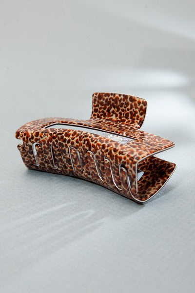 JUMBO RECTANGLE SPECKLED HAIR CLAW CLIP